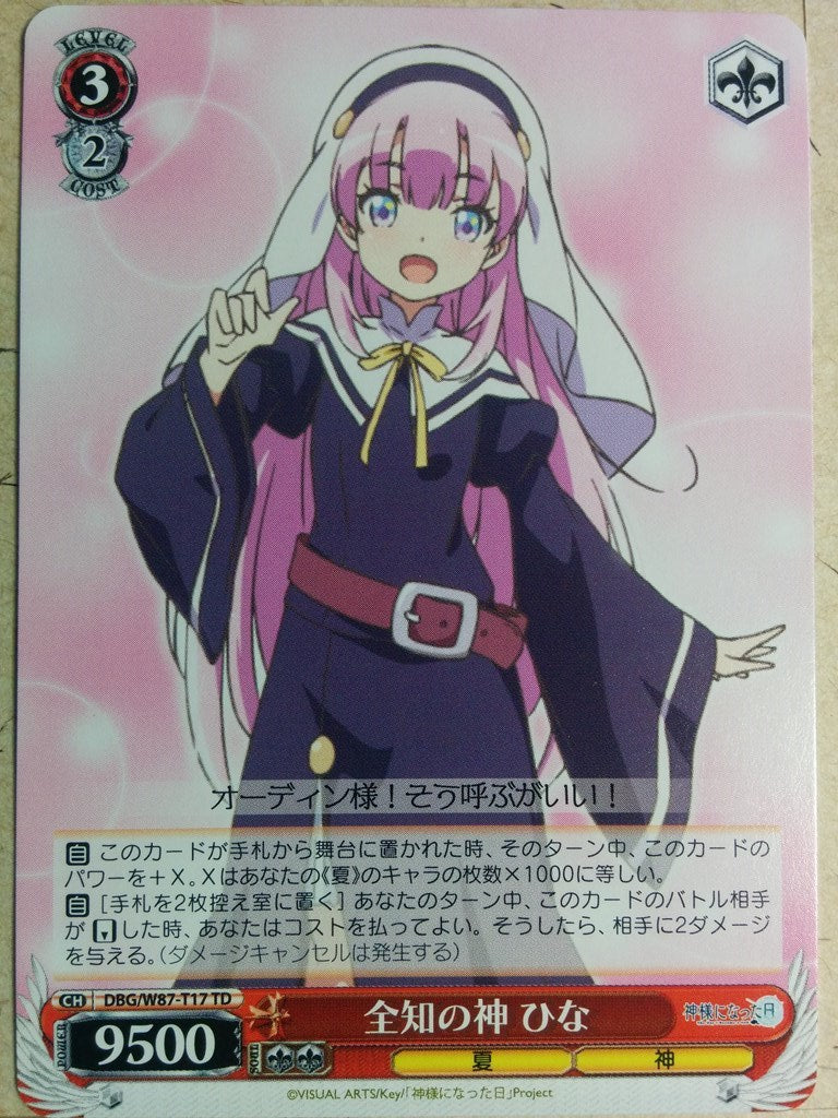 Weiss Schwarz The Day I Became a God DBG/W87-T17TD TD Hina Sato Trading Card NM