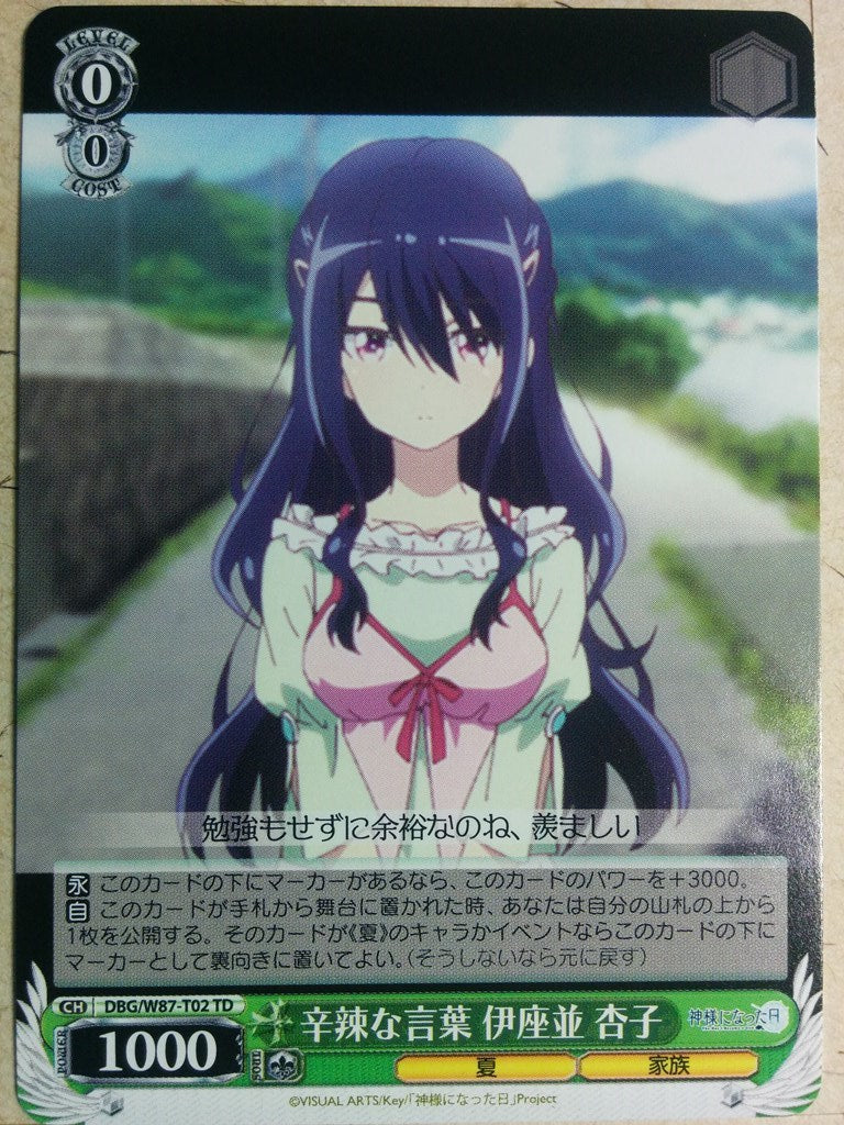 Weiss Schwarz The Day I Became a God DBG/W87-T02TD TD Kyoko Izanami Trading Card NM