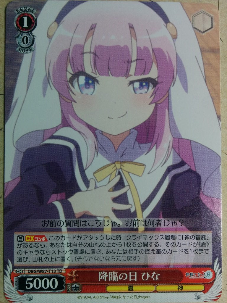 Weiss Schwarz The Day I Became a God DBG/W87-T13TD TD Hina Sato Trading Card NM