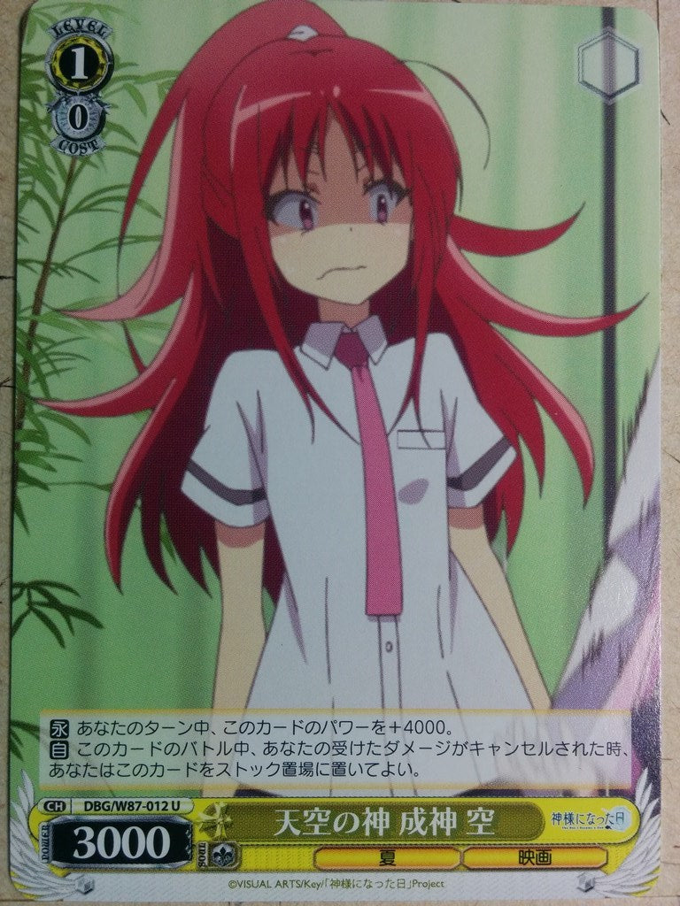 Weiss Schwarz The Day I Became a God DBG/W87-012U U Sora Narukami Trading Card NM