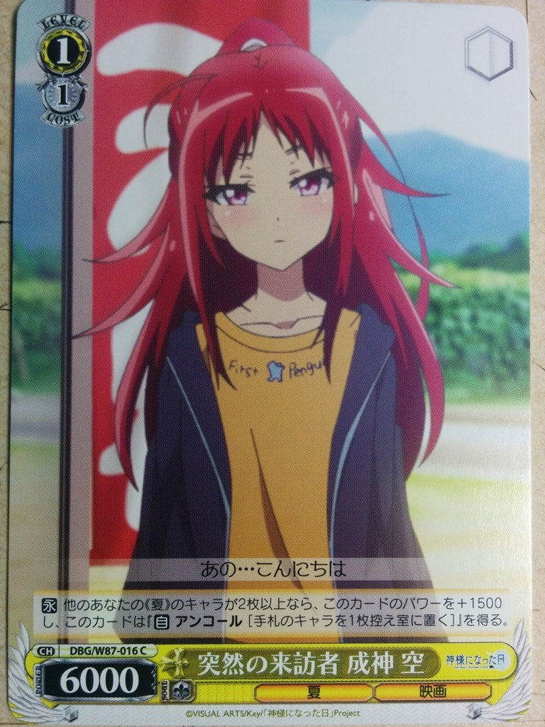 Weiss Schwarz The Day I Became a God DBG/W87-016C C Sora Narukami Trading Card NM