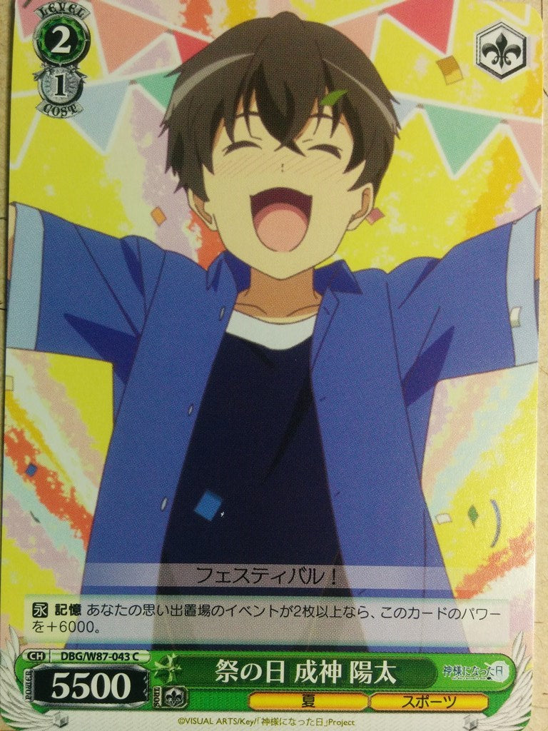 Weiss Schwarz The Day I Became a God DBG/W87-043C C Yota Narukami Trading Card NM