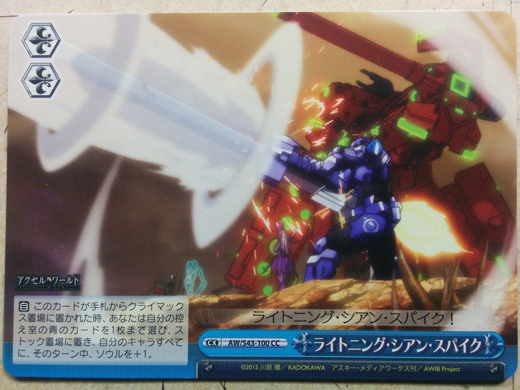 Weiss Schwarz Accel World AW/S43-100CC CC Trading Card NM