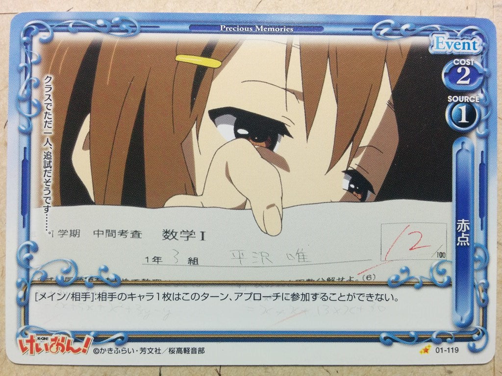 Precious Memories K-ON PM/KON-01-119 1 Star Yui Hirasawa Trading Card NM