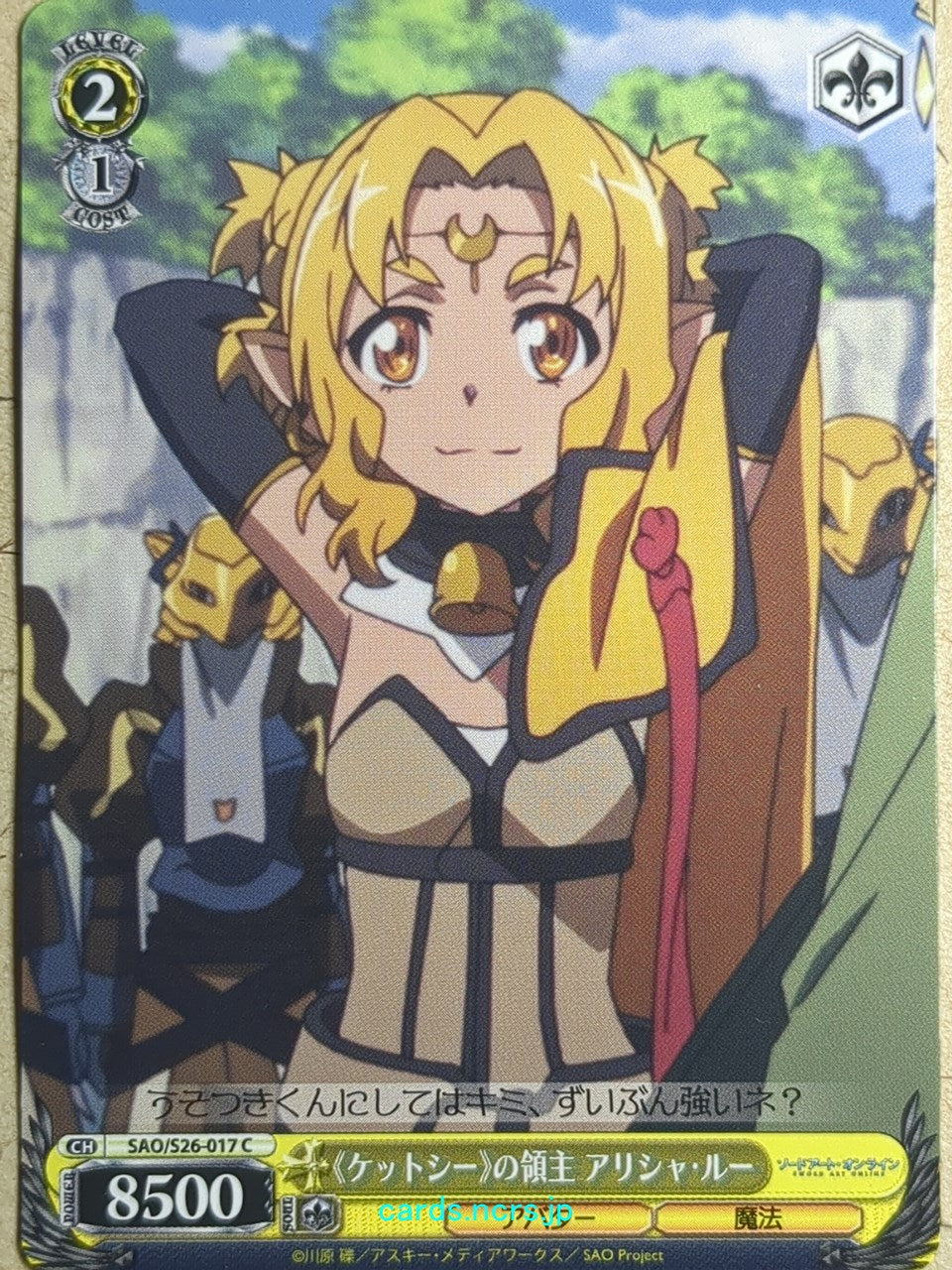 Weiss Schwarz Sword Art Online SAO/S26-017C C Alicia Rue Trading