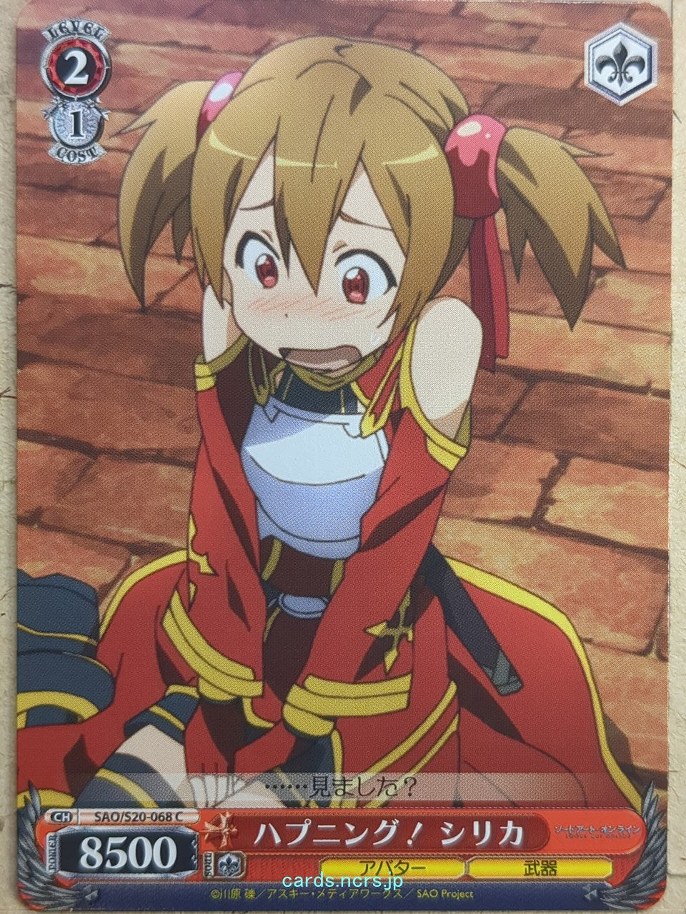 Weiss Schwarz Sword Art Online SAO/S20-068C C Silica Trading Card NM