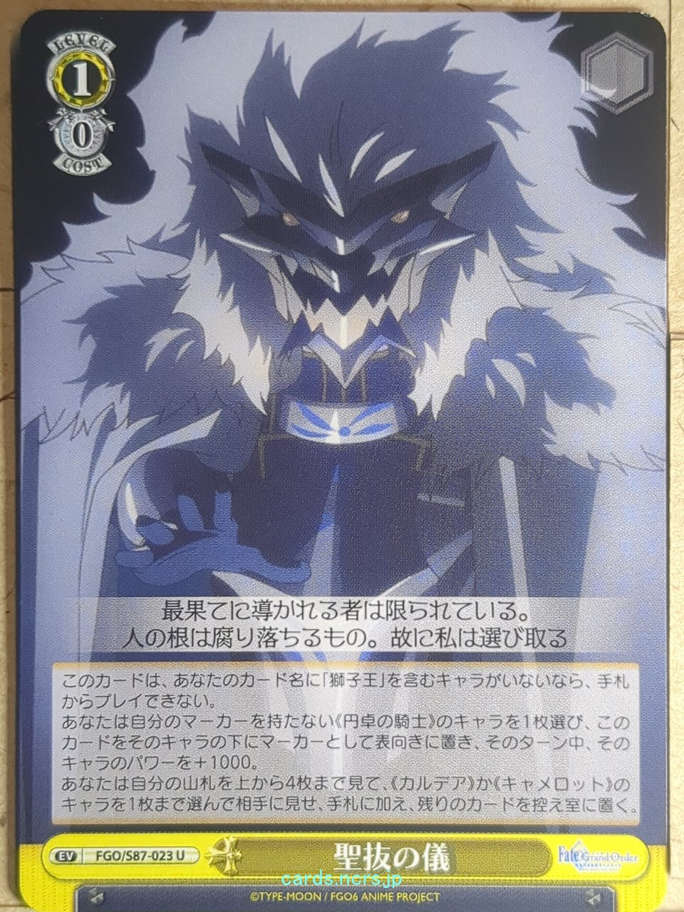 Weiss Schwarz Fate Grand Order FGO/S87-023U U Trading Card NM
