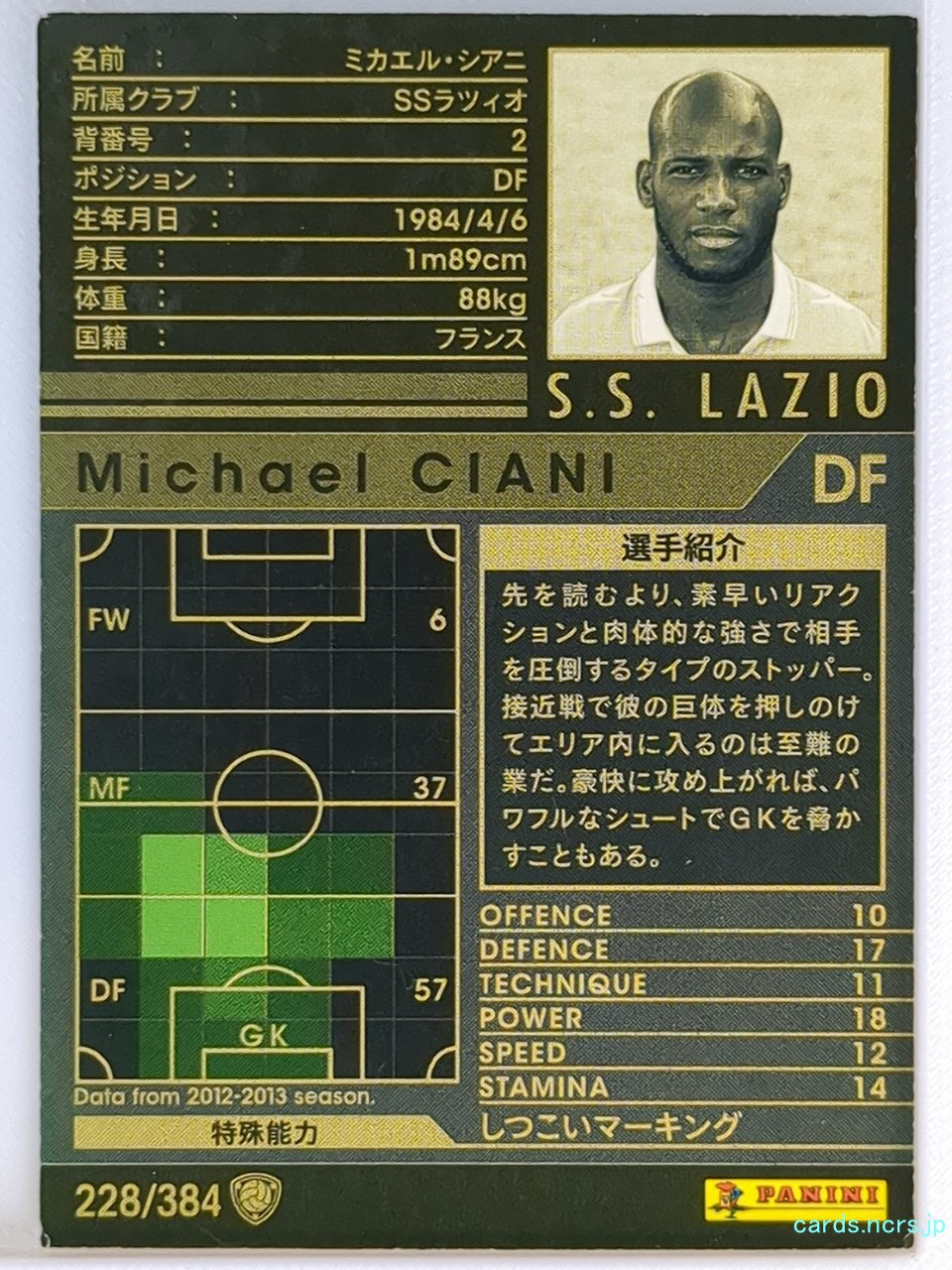 Panini WCCF Football WCCF/2012-2013-228/384 N Michael Ciani Trading Card NM
