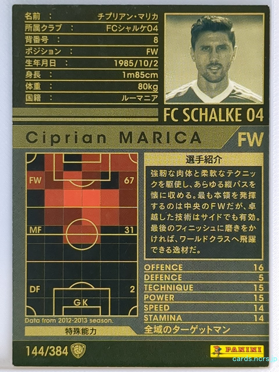 Panini WCCF Football WCCF/2012-2013-144/384 N Ciprian Marica Trading Card NM