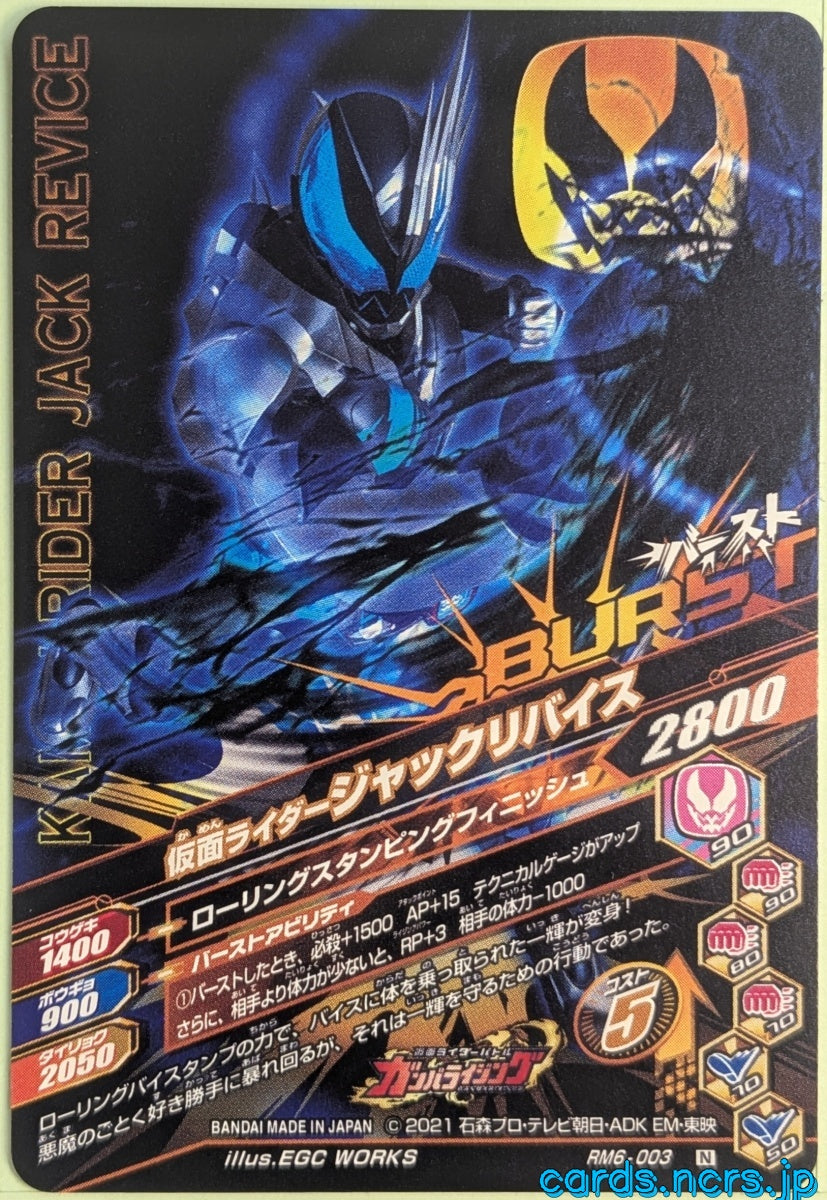 Ganbarizing Kamen Rider GAN/RM6-003N N Revi Trading Card NM