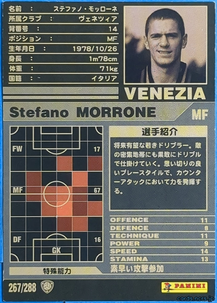 Panini WCCF Football WCCF/2001-2002-267/288 N Stefano MORRONE Trading Card NM