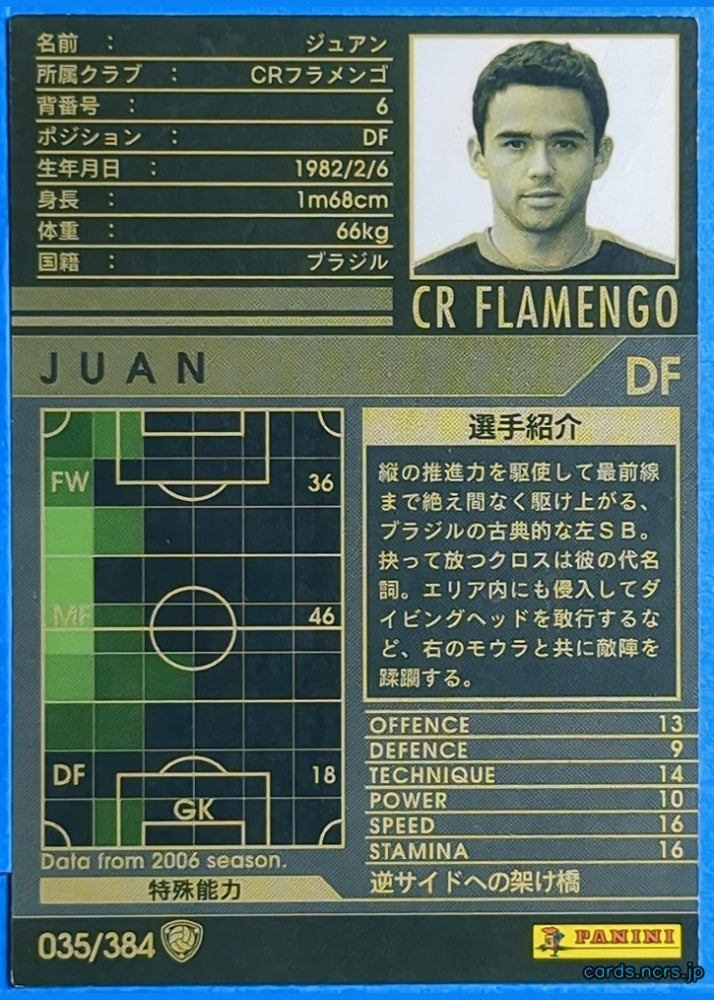 Panini WCCF Football WCCF/2006-2007-035/384 N Juan Trading Card NM