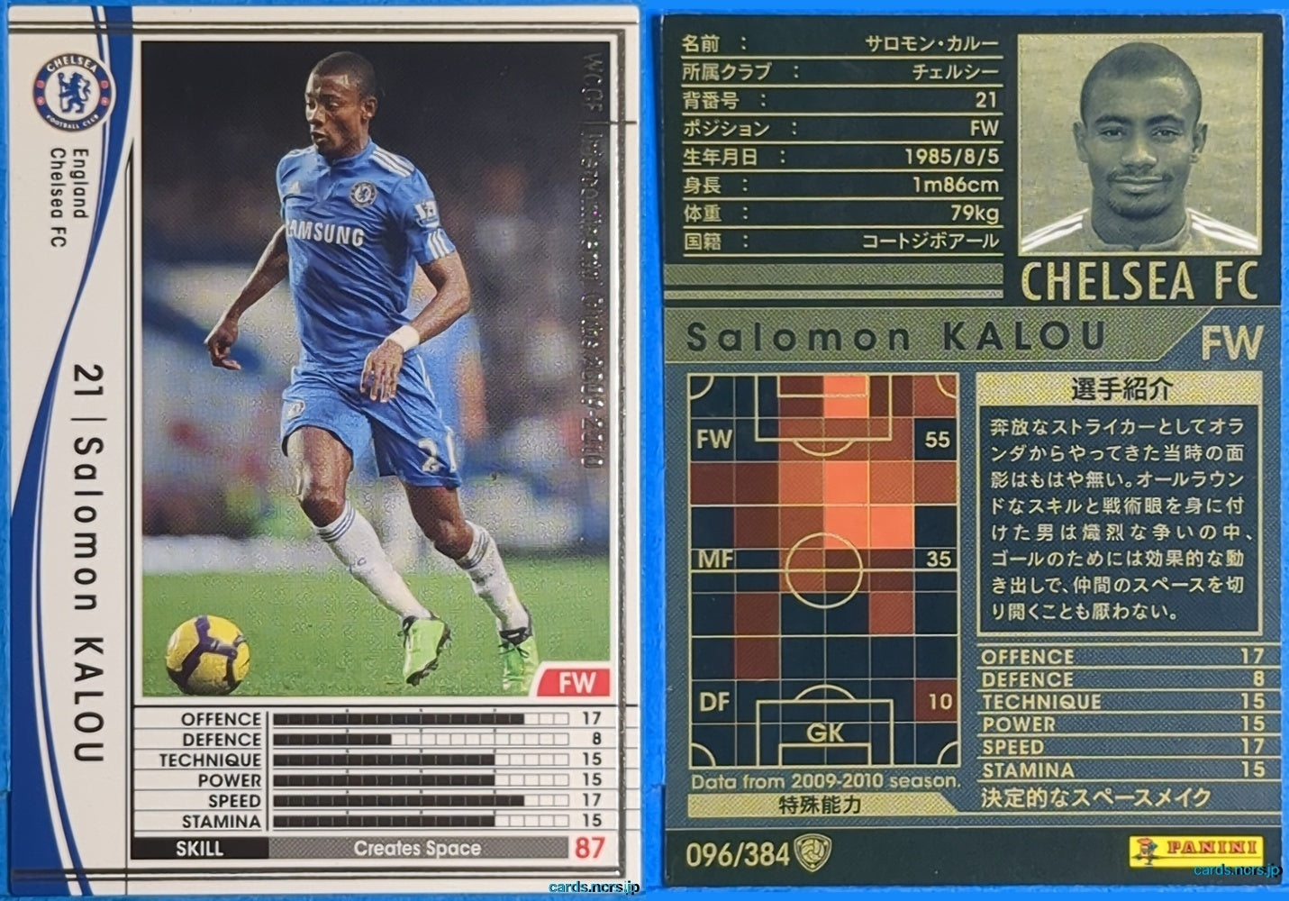 Panini WCCF Football WCCF/2009-2010-096/384 N Salomon KALOU Trading Card NM