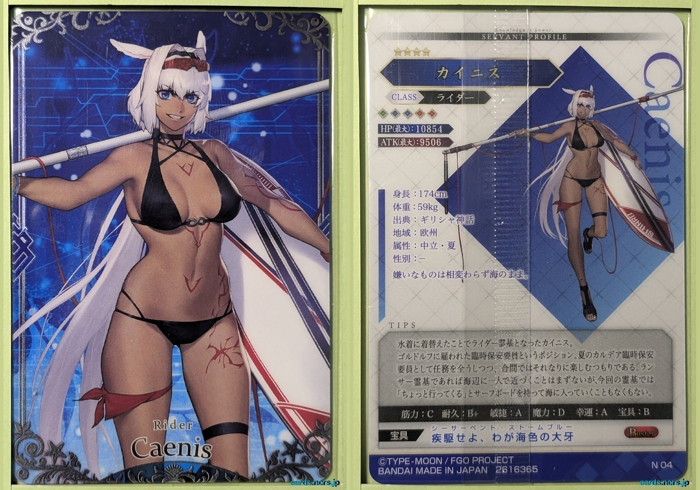Fate/Grand Order Wafer Vol.11 Fate Grand Order FGW11/N04 N Caenis Trading Card NM
