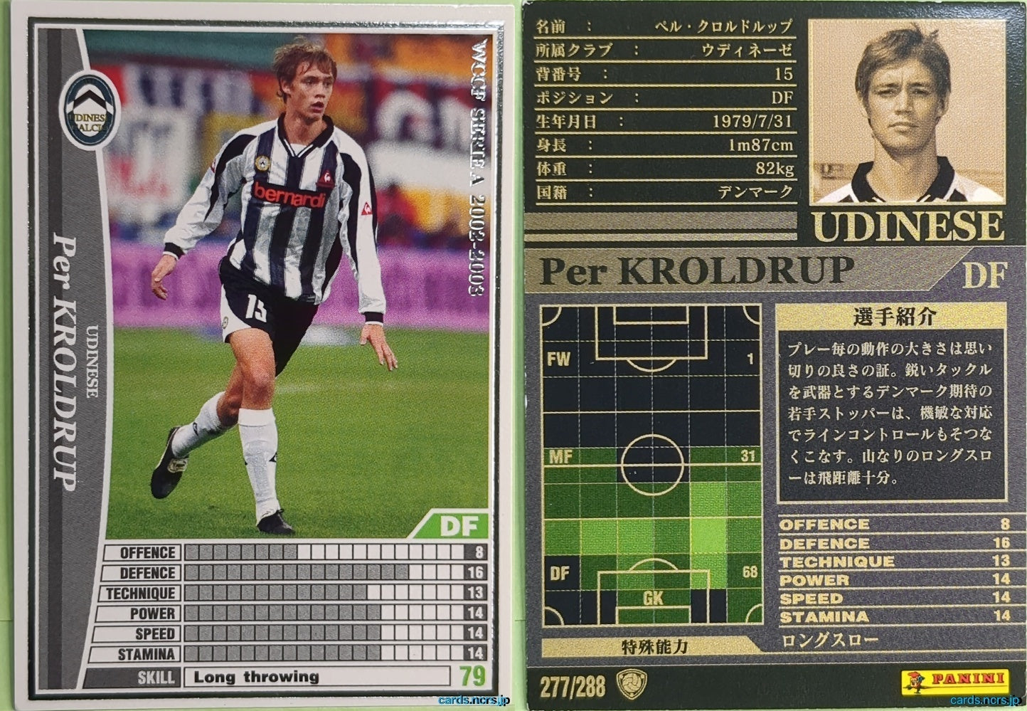 Panini WCCF Football WCCF/2002-2003-277/288 N Per Kroldrup Trading Card NM