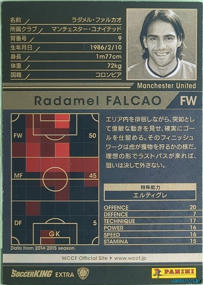 Panini WCCF Football WCCF/2014-2015-SoccerKing-EXTRA N Radamel Falcao García Trading Card NM