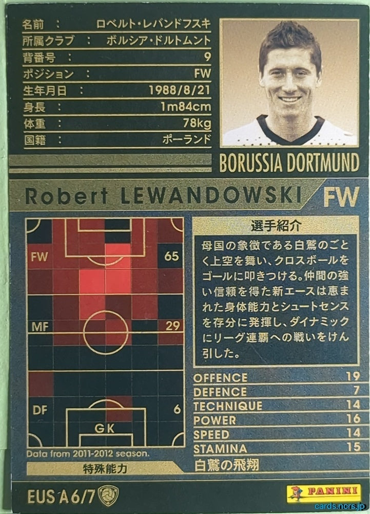 Panini WCCF Football WCCF/2011-2012-EUSA6/7 N Robert Lewandowski Trading Card NM