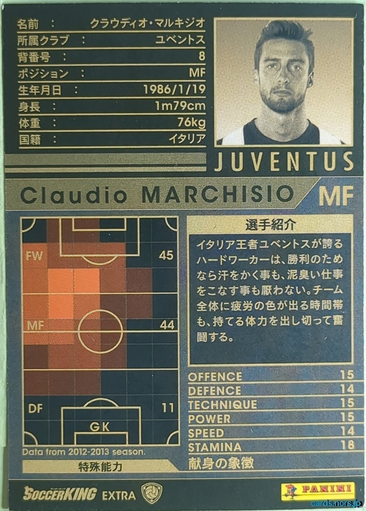 Panini WCCF Football WCCF/2012-2013-SoccerKING-EXTRA N Claudio MARCHISIO Trading Card NM