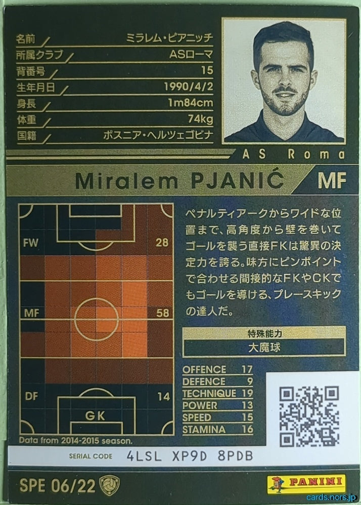 Panini WCCF Football WCCF/2015-2016-SPE06/22 N Miralem PJANIC Trading Card NM
