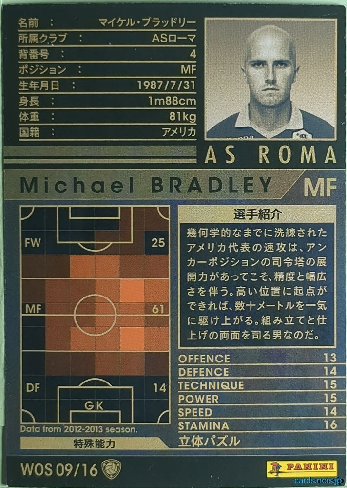 Panini WCCF Football WCCF/2012-2013-WOS09/16 N Michael Bradley Trading Card NM