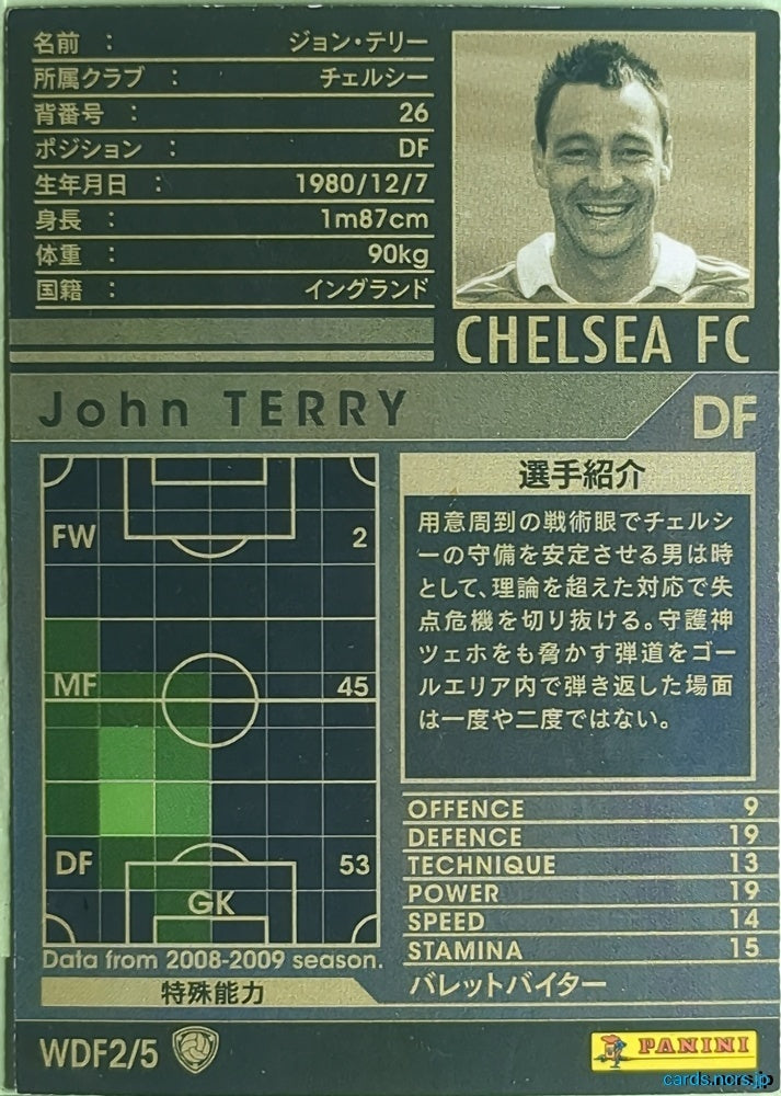Panini WCCF Football WCCF/2008-2009-WDF2/5 N John Terry Trading Card NM