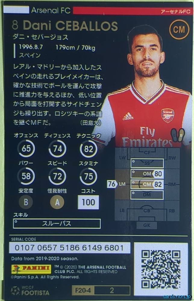 FOOTISTA Football FOOTISTA/F20-4-002 Dani Ceballos Trading Card NM