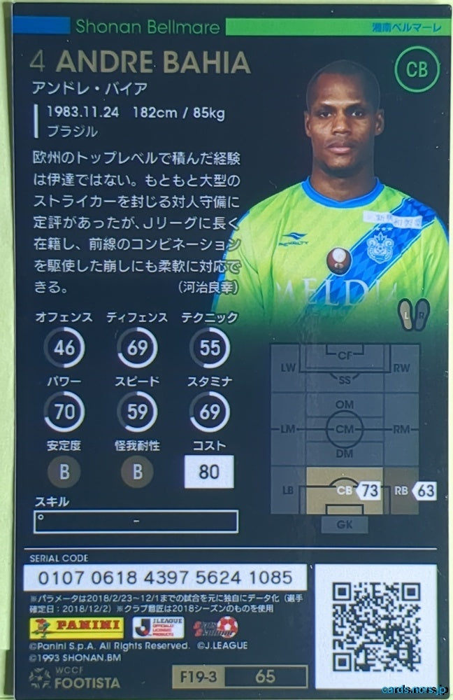 FOOTISTA Football FOOTISTA/F19-3-065 Andre Bahia Trading Card EX