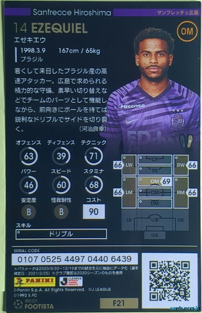 FOOTISTA Football FOOTISTA/F21-HIR-14 Ezequiel Trading Card EX