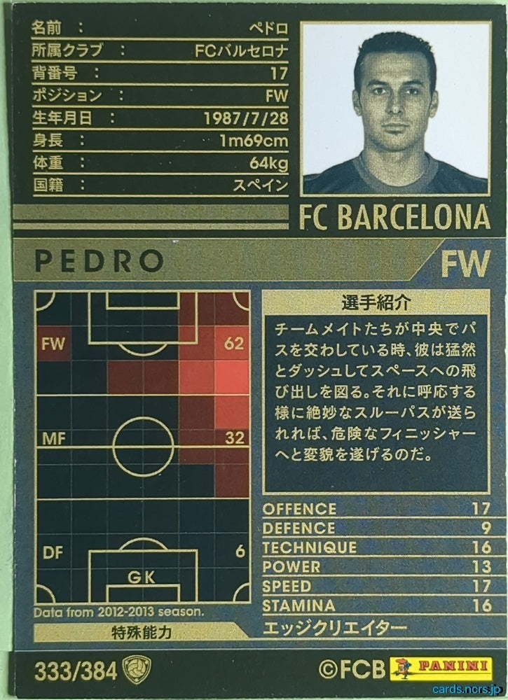 Panini WCCF Football WCCF/2012-2013-333/384 N Pedro Trading Card EX
