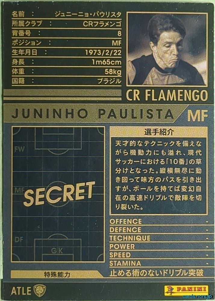 Panini WCCF Football WCCF/2011-2012-ATLE-PAULISTA N Juninho Paulista Trading Card EX