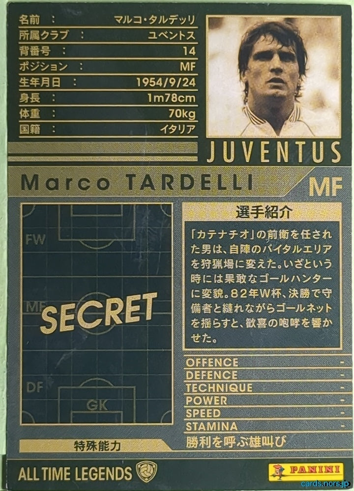 Panini WCCF Football WCCF/2006-2007-ATLE-TARDELLI N Marco Tardelli Trading Card EX