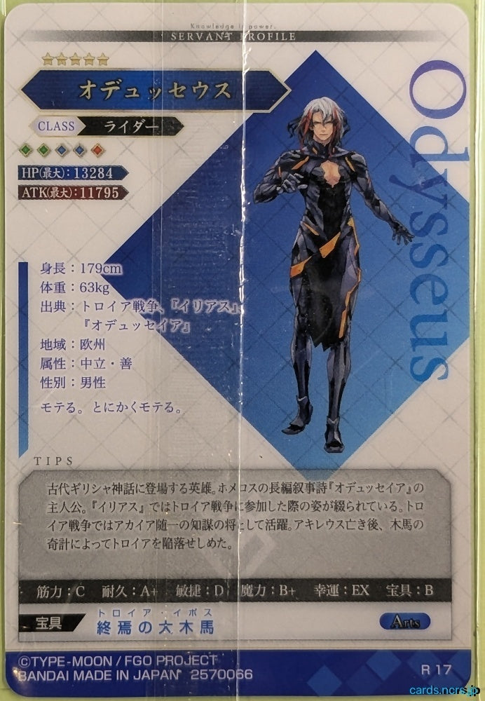 Fate/Grand Order Fate Grand Order COL005-R17 N Odysseus Trading Card NM