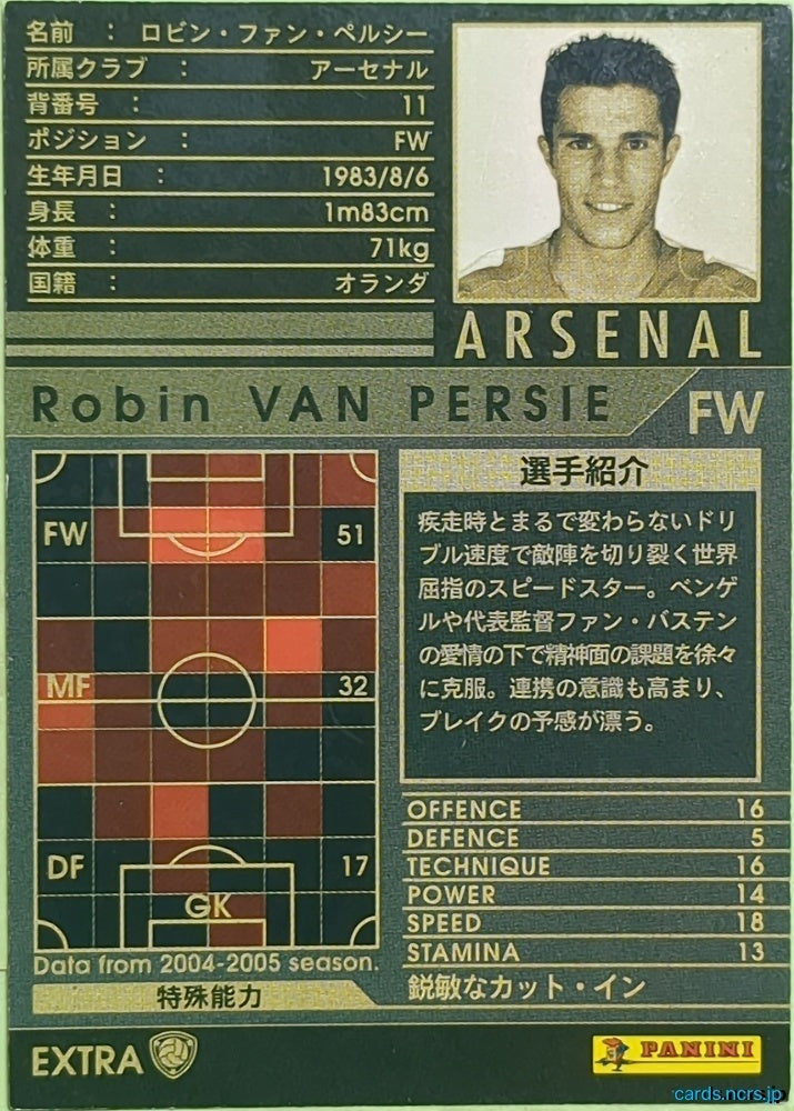 Panini WCCF Football WCCF/2004-2005-EXTRA-VAN-PERSIE N Robin VAN PERSIE Trading Card EX