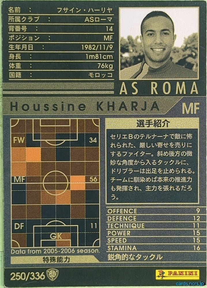 Panini WCCF Football WCCF/2005-2006-250/336 N Houssine Kharja Trading Card EX
