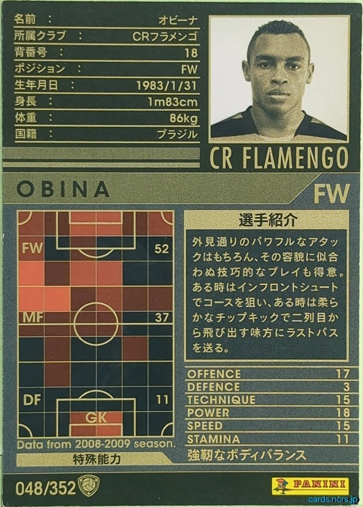 Panini WCCF Football WCCF/2008-2009-048/352 N Obina Trading Card EX