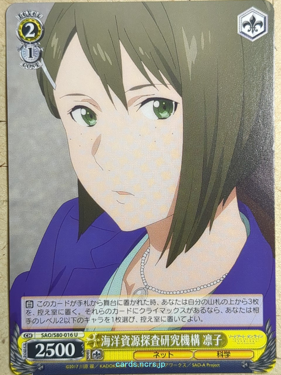Weiss Schwarz Sword Art Online -Rinko- Trading Card SAO/S80-016U