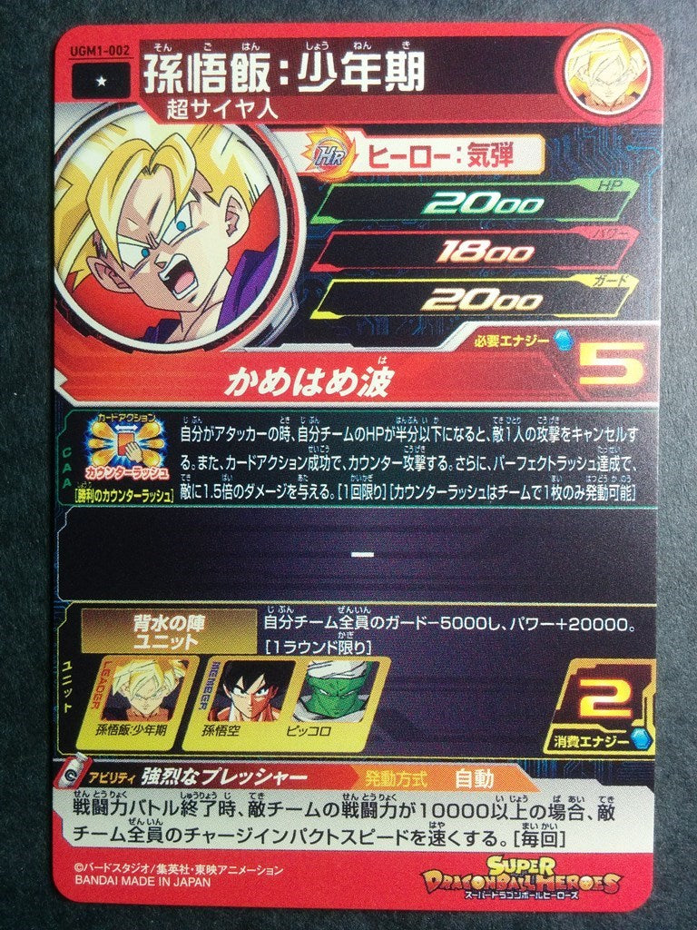 Super Dragon Ball Heroes Dragon Ball UGM1-002 1 Star Son Gohan Trading Card NM