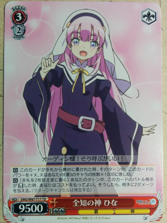 Weiss Schwarz The Day I Became a God DBG/W87-T17TD TD Hina Sato Trading Card NM