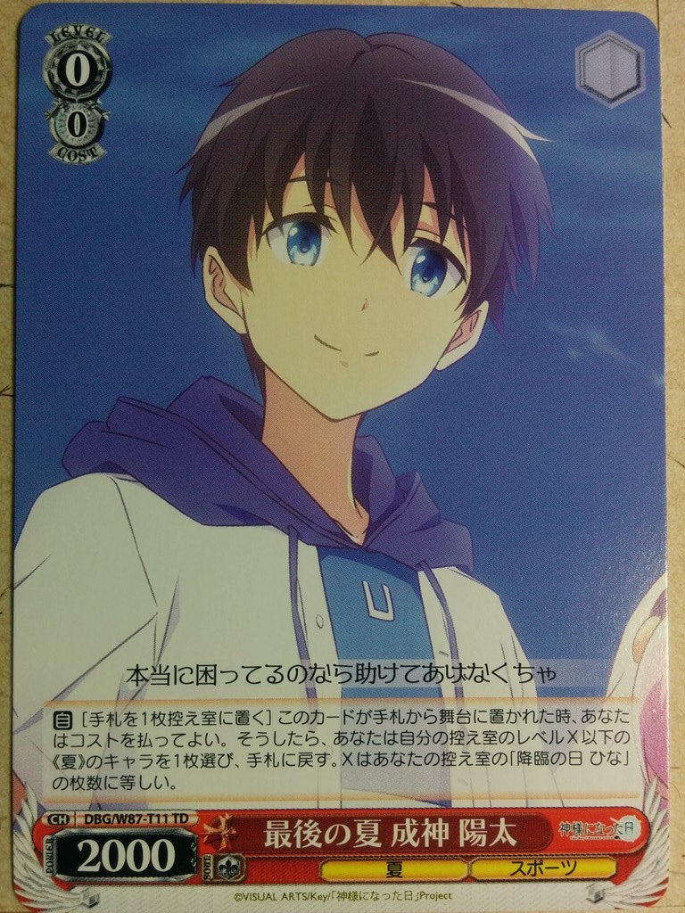 Weiss Schwarz The Day I Became a God DBG/W87-T11TD TD Yota Narukami Trading Card NM