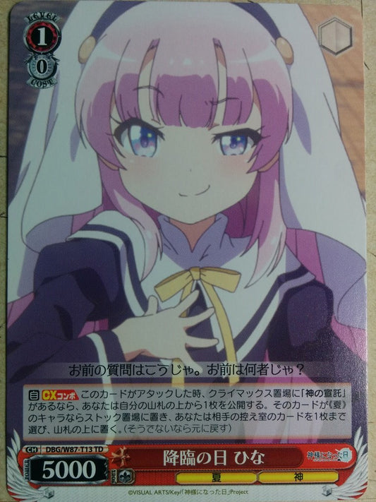 Weiss Schwarz The Day I Became a God DBG/W87-T13TD TD Hina Sato Trading Card NM