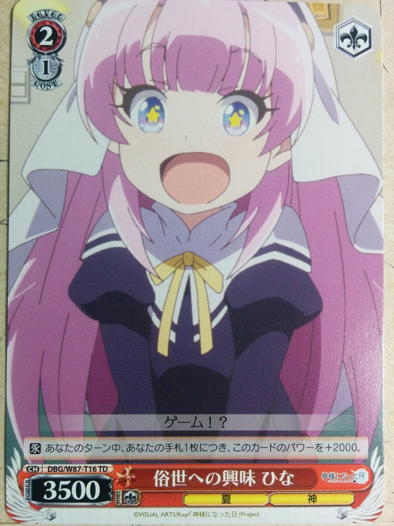 Weiss Schwarz The Day I Became a God DBG/W87-T16TD TD Hina Sato Trading Card NM