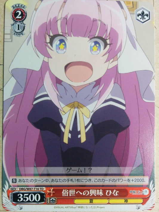 Weiss Schwarz The Day I Became a God DBG/W87-T16TD TD Hina Sato Trading Card NM