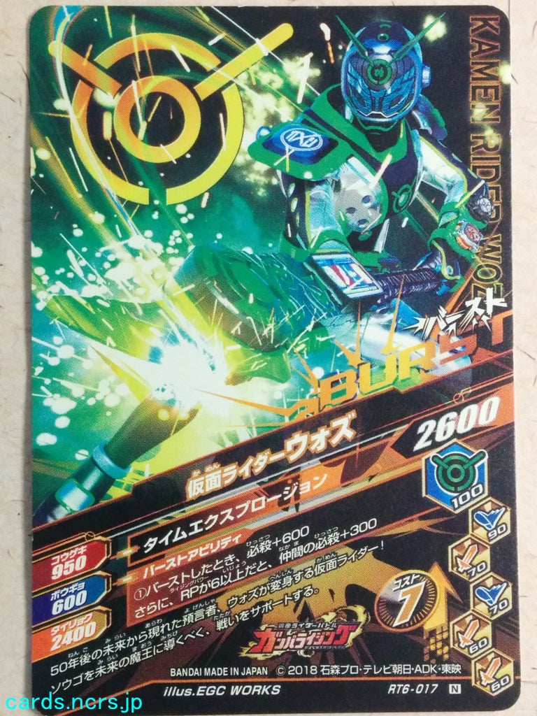 Ganbarizing Kamen Rider GAN/RT6-017N N Woz Trading Card NM