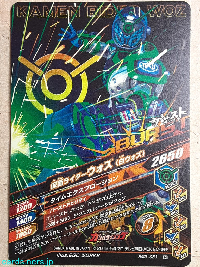 Ganbarizing Kamen Rider GAN/RM3-051N N Woz Trading Card NM