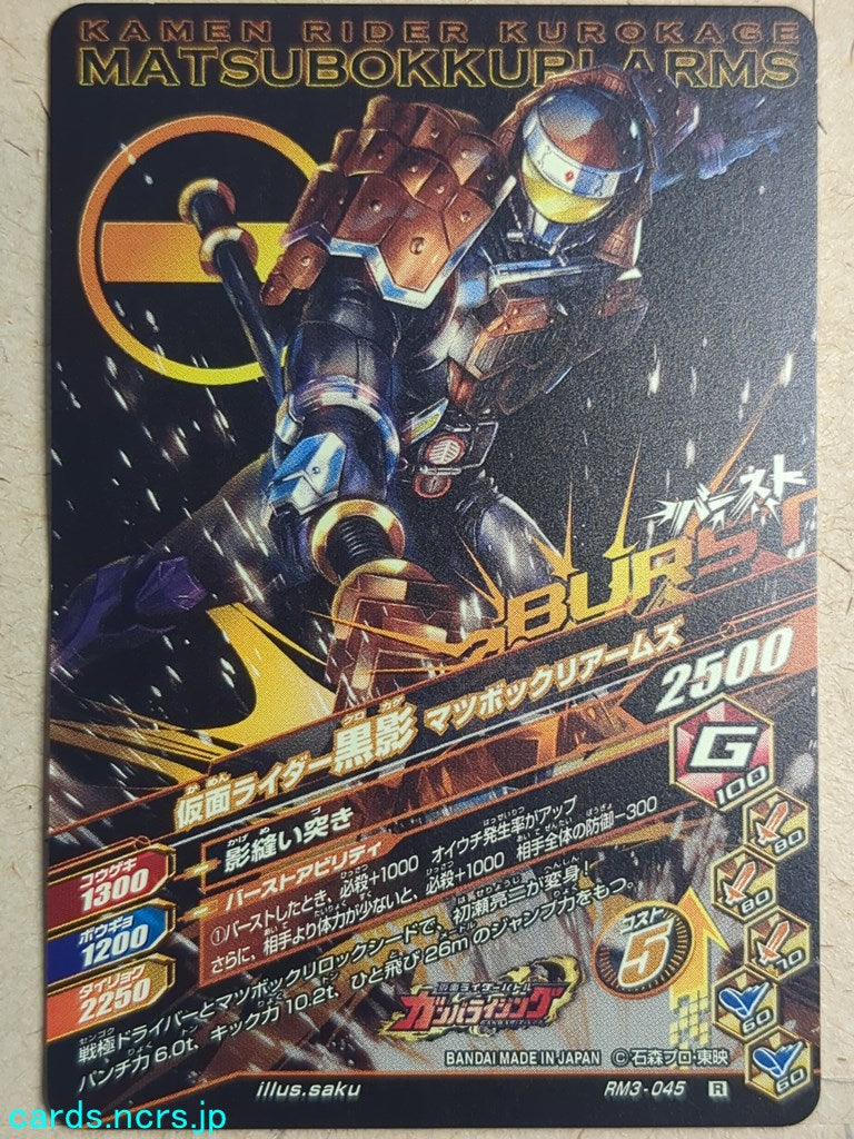 Ganbarizing Kamen Rider GAN/RM3-045R R Kurokage Trading Card NM
