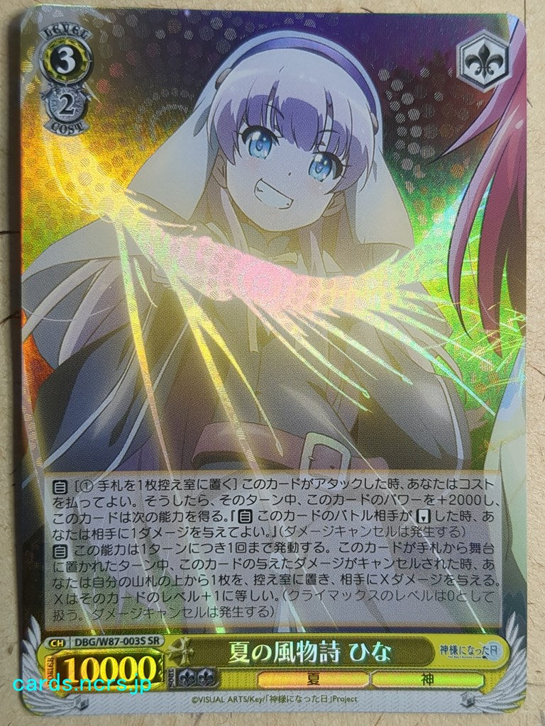 Weiss Schwarz The Day I Became a God DBG/W87-003SSR SSR Hina Sato Trading Card NM