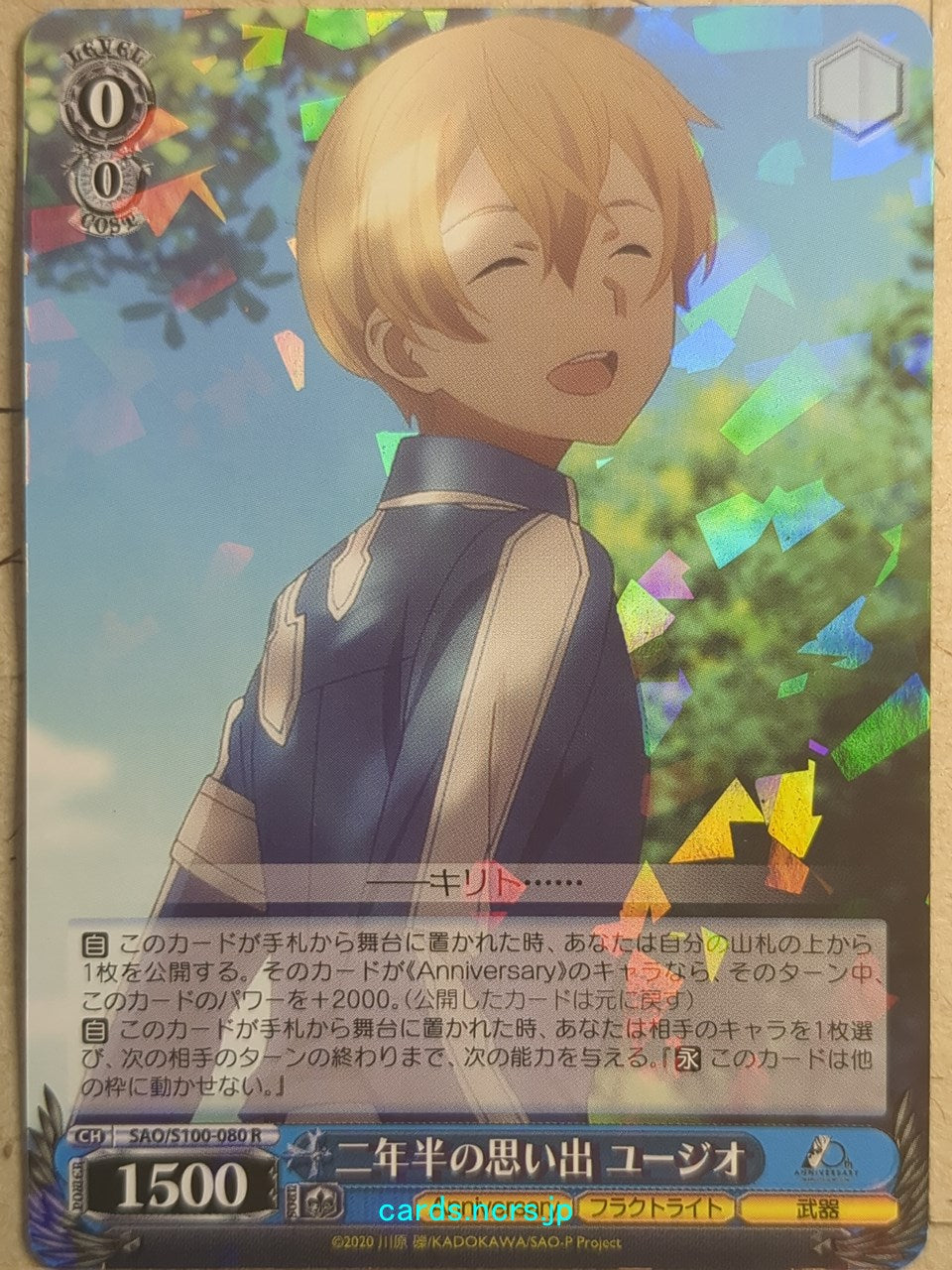 Weiss Schwarz Sword Art Online SAO/S100-080R R Eugeo Trading Card NM
