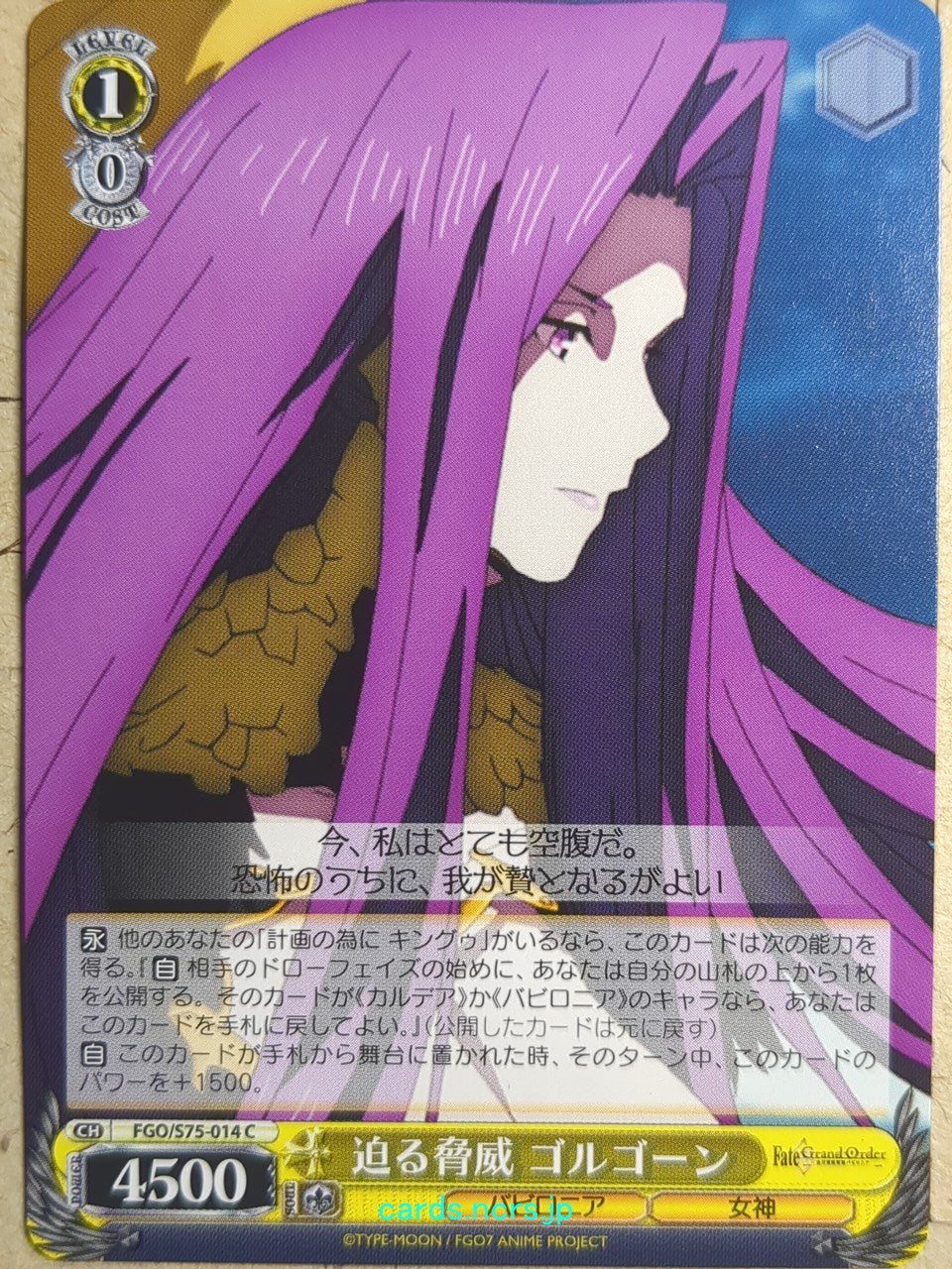 Weiss Schwarz Fate Grand Order FGO/S75-014C C Gorgon Trading Card NM