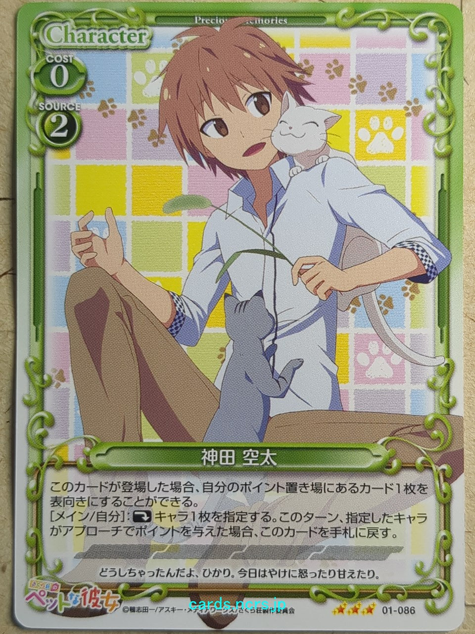 Precious Memories The Pet Girl of Sakurasou PM/PET-01-086 3 Star Sorata Kanda Trading Card NM
