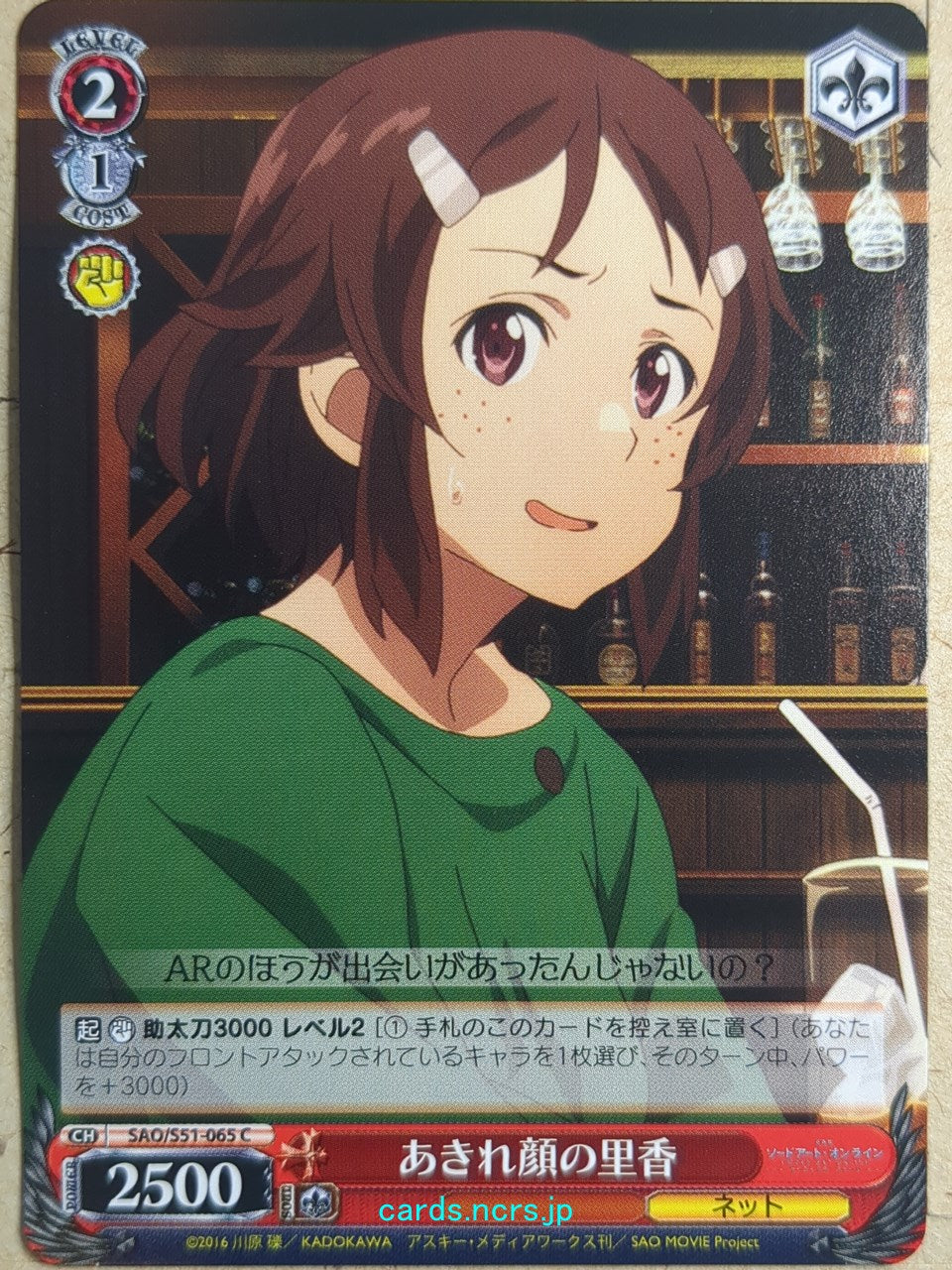 Weiss Schwarz Sword Art Online SAO/S51-065C C Rika Trading Card NM